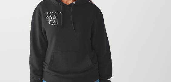 Black hoodie with skeleton hands