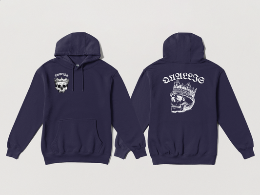 navy blue crown skeleton hoodie